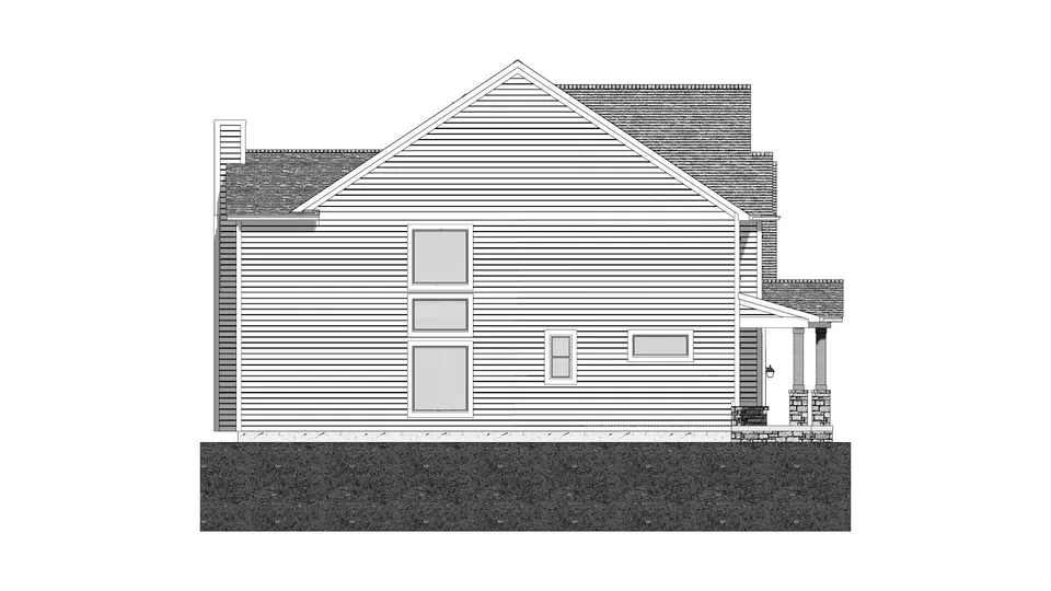 The Hawthorne house plan, exterior view 4